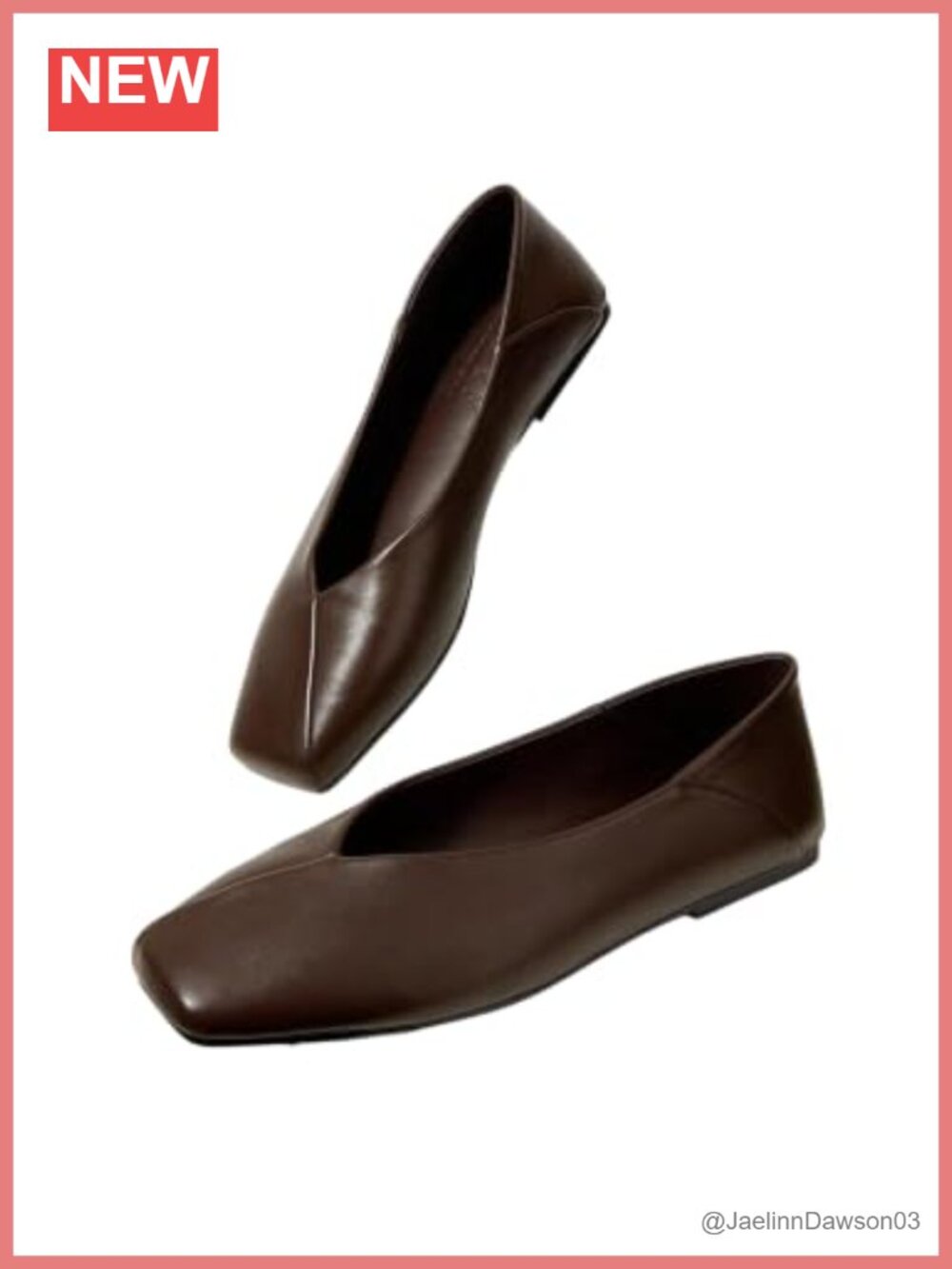 Women's Square Toe Faux Leather Ballet Flats Office Work Shoes